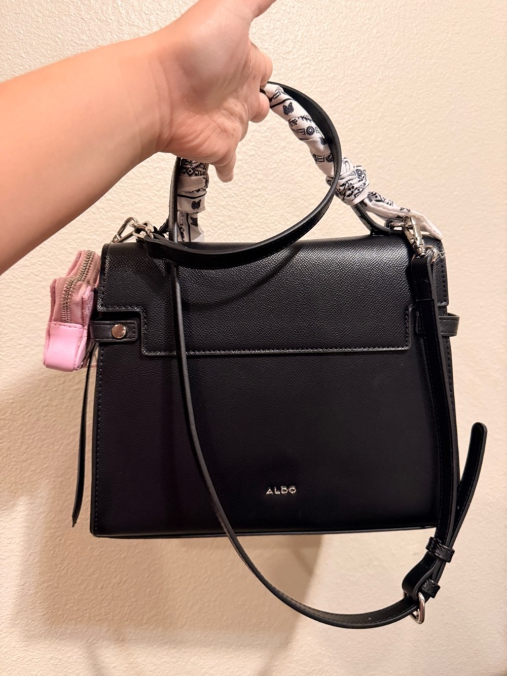 Aldo Black Structured Top-Handle Women's Bag - Picture 3 of 11